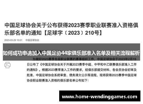 如何成功申请加入中国足协44家俱乐部准入名单及相关流程解析