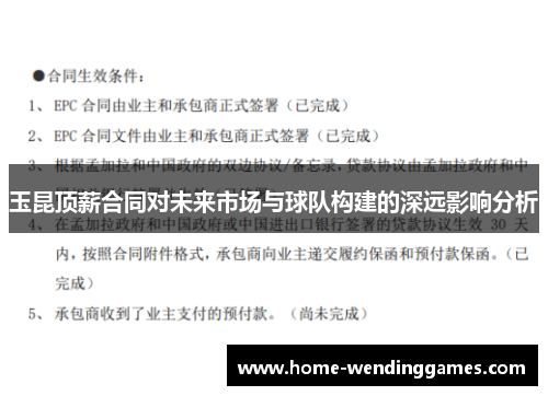 玉昆顶薪合同对未来市场与球队构建的深远影响分析