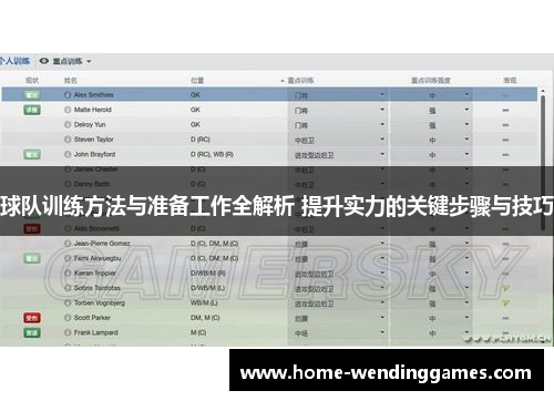 球队训练方法与准备工作全解析 提升实力的关键步骤与技巧