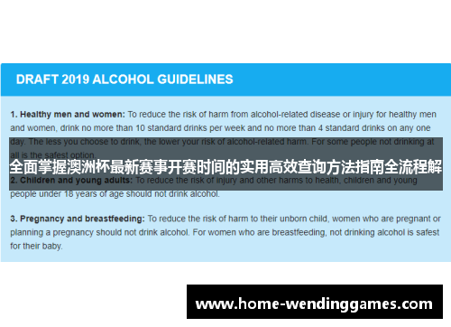 全面掌握澳洲杯最新赛事开赛时间的实用高效查询方法指南全流程解 全面掌握澳洲杯最新赛事开赛时间的实用高效查询方法指南全流程解